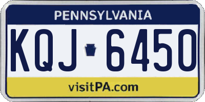 PA license plate KQJ6450