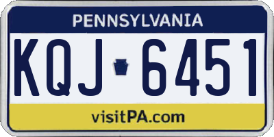 PA license plate KQJ6451