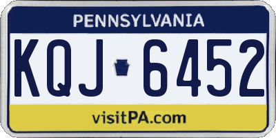PA license plate KQJ6452