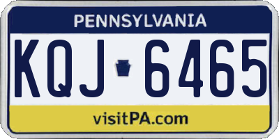 PA license plate KQJ6465