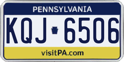 PA license plate KQJ6506