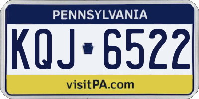 PA license plate KQJ6522