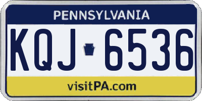 PA license plate KQJ6536