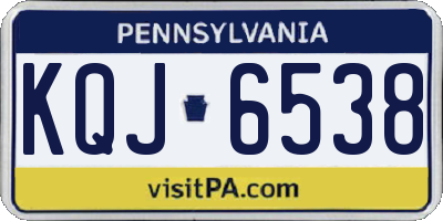 PA license plate KQJ6538