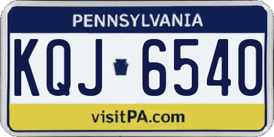 PA license plate KQJ6540