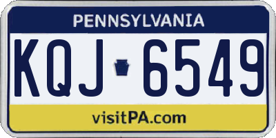 PA license plate KQJ6549