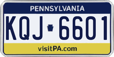 PA license plate KQJ6601