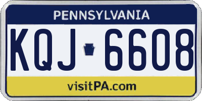 PA license plate KQJ6608
