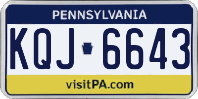 PA license plate KQJ6643
