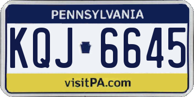 PA license plate KQJ6645