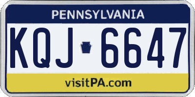 PA license plate KQJ6647