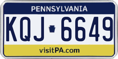 PA license plate KQJ6649