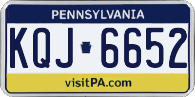 PA license plate KQJ6652