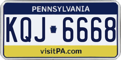 PA license plate KQJ6668