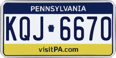 PA license plate KQJ6670