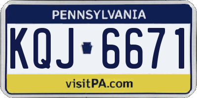 PA license plate KQJ6671