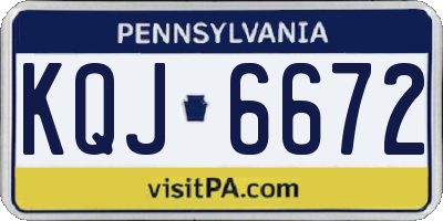 PA license plate KQJ6672