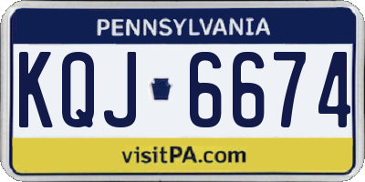 PA license plate KQJ6674
