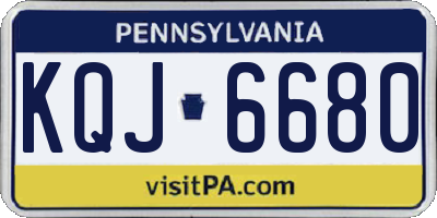 PA license plate KQJ6680