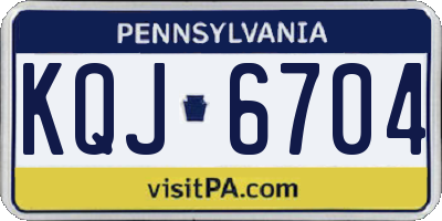 PA license plate KQJ6704