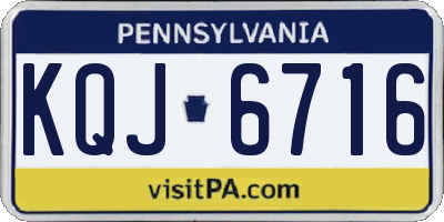 PA license plate KQJ6716