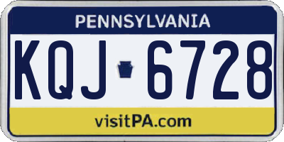 PA license plate KQJ6728