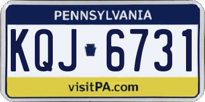 PA license plate KQJ6731