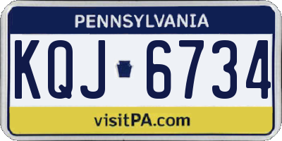 PA license plate KQJ6734