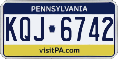 PA license plate KQJ6742