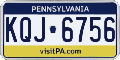 PA license plate KQJ6756