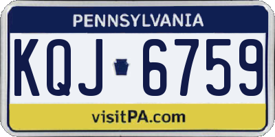 PA license plate KQJ6759