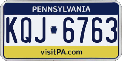 PA license plate KQJ6763
