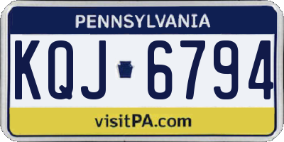 PA license plate KQJ6794
