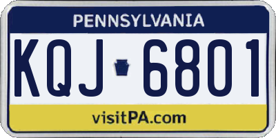 PA license plate KQJ6801