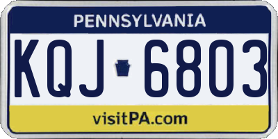 PA license plate KQJ6803