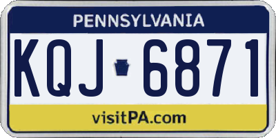 PA license plate KQJ6871