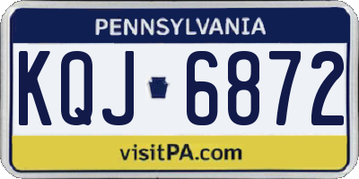 PA license plate KQJ6872
