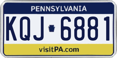 PA license plate KQJ6881