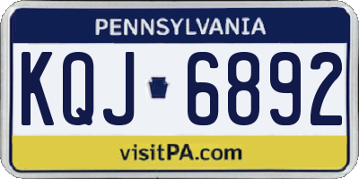 PA license plate KQJ6892
