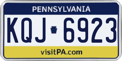 PA license plate KQJ6923