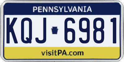 PA license plate KQJ6981