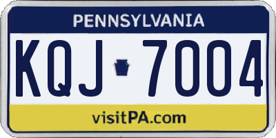 PA license plate KQJ7004