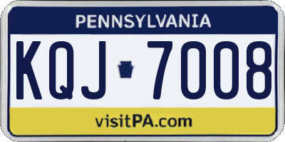 PA license plate KQJ7008