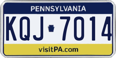PA license plate KQJ7014
