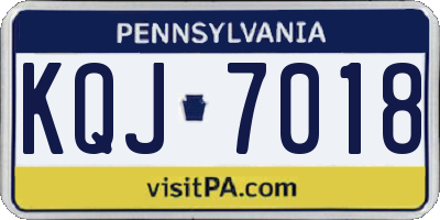 PA license plate KQJ7018