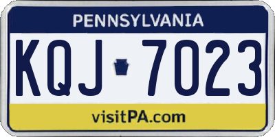 PA license plate KQJ7023