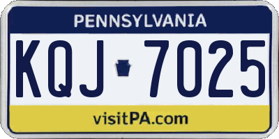PA license plate KQJ7025