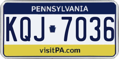 PA license plate KQJ7036