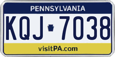 PA license plate KQJ7038