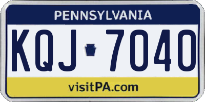 PA license plate KQJ7040